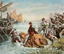 Sigismund is rescued after the battle of Nicopolis, 1396, (1936). Creator: Unknown