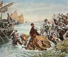 Sigismund is rescued after the battle of Nicopolis, 1396, (1936). Creator: Unknown