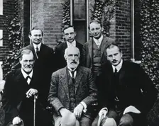 Sigmund Freud, Stanley Hall, Carl Gustav Jung, Abraham Arden Brill, Ernest Jones and..., 1909. Creator: Unknown