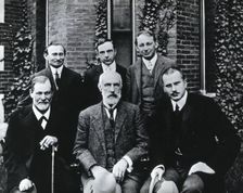 Sigmund Freud, Stanley Hall, Carl Gustav Jung, Abraham Arden Brill, Ernest Jones and..., 1909. Creator: Unknown