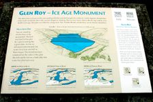 Sign describing the Ice Age Monument, Glen Roy, Highland, Scotland
