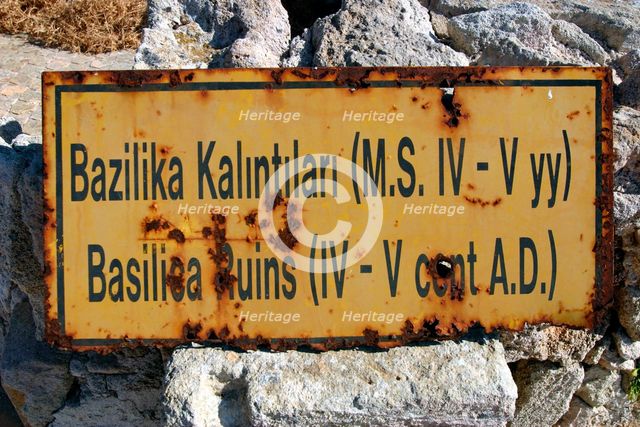 Sign, Dipkarpaz (Rizokarpaso), North Cyprus. Creator: Peter Thompson.