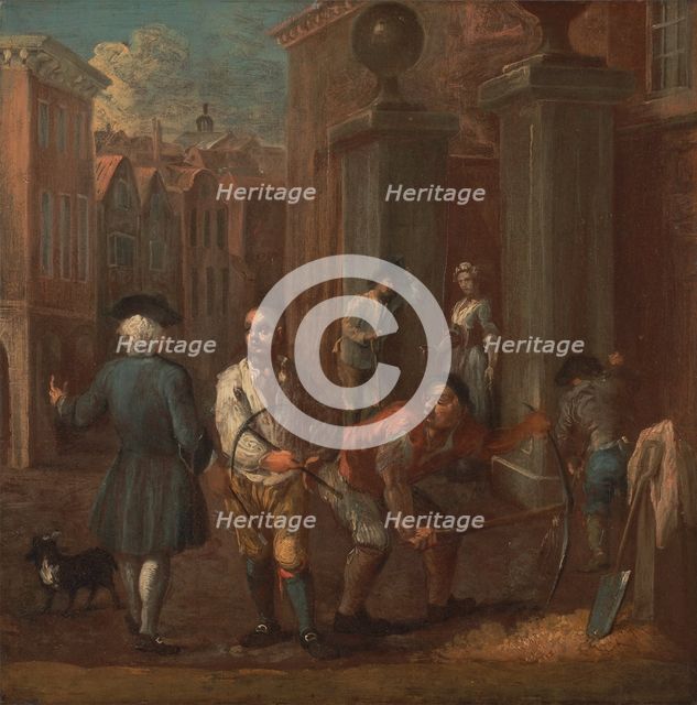 Sign for a paviour, ca. 1725. Creator: William Hogarth.