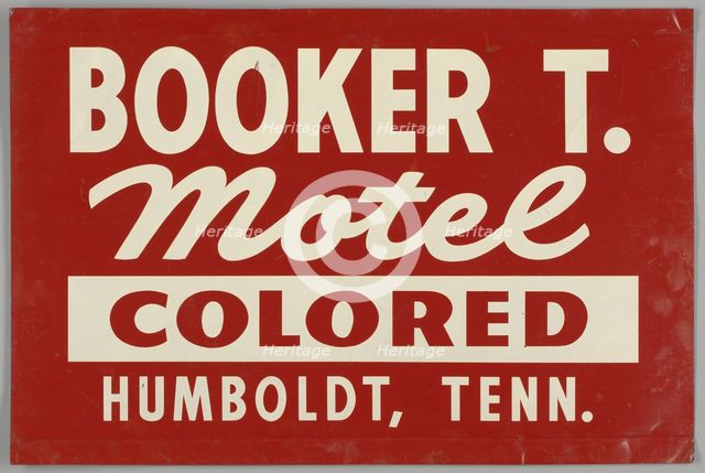 Sign for the Booker T. Motel, ca. 1950. Creator: Unknown.