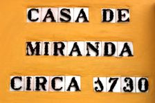 Sign for the Casa de Miranda circa 1730, Puerto de la Cruz, Tenerife, Canary Islands, 2007. Creator: Peter Thompson