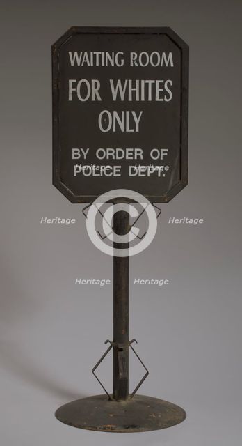 Sign from segregated railroad station, ca. 1930s. Creator: Unknown.