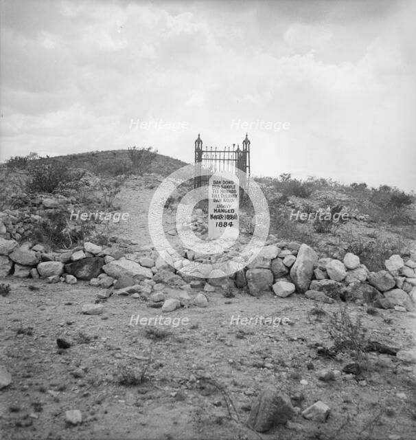 Sign near Tombstone, Boot Hill graveyard, Arizona, 1937. Creator: Dorothea Lange.