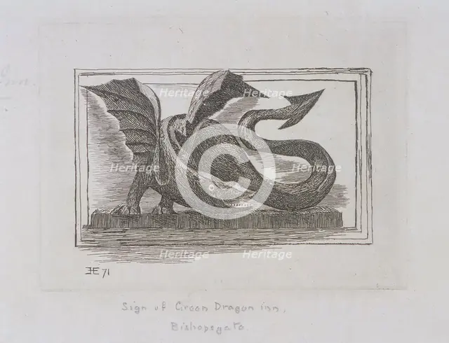 Sign of the Green Dragon Inn, Bishopsgate, London, 1871. Artist: E Edwards