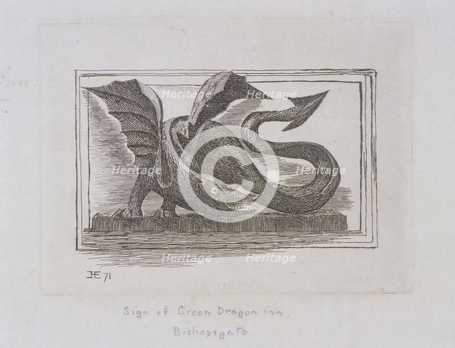 Sign of the Green Dragon Inn, Bishopsgate, London, 1871. Artist: E Edwards