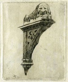 Sign of the Red Lion Inn, Glastonbury, Somerset, 1881.Artist: Edwin Edwards