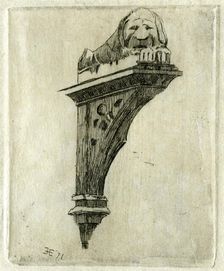 Sign of the Red Lion Inn, Glastonbury, Somerset, 1881.Artist: Edwin Edwards