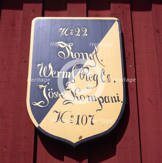 Sign on a soldier's cottage, Värmland, Sweden. Creator: Karl Sandels.