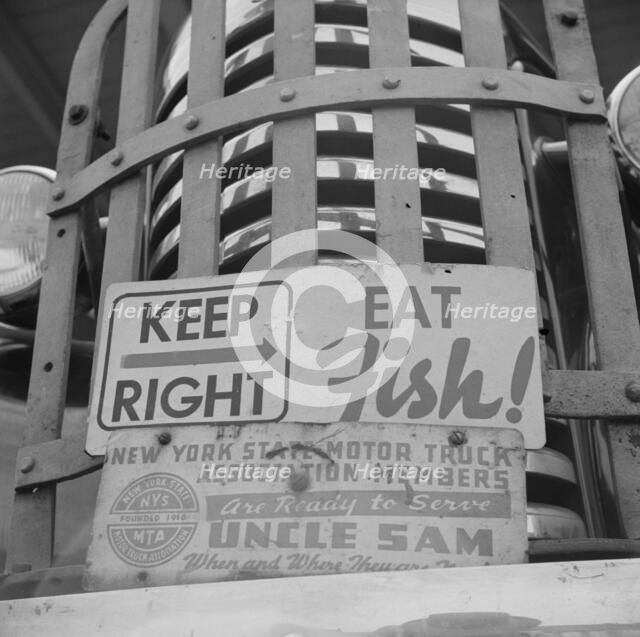 Sign on front of a motor truck, New York, 1943. Creator: Gordon Parks.