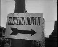 Sign Reads: Election Booth 1932. Creator: British Pathe Ltd