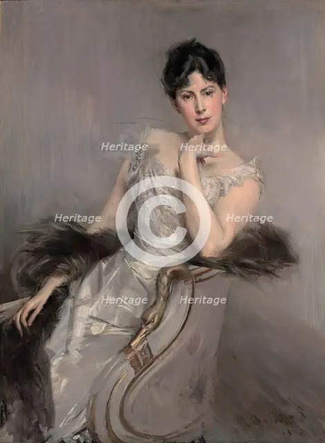 Signora in bianco (Lady in white), 1902. Creator: Boldini, Giovanni (1842-1931).