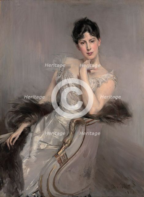 Signora in bianco (Lady in white), 1902. Creator: Boldini, Giovanni (1842-1931).