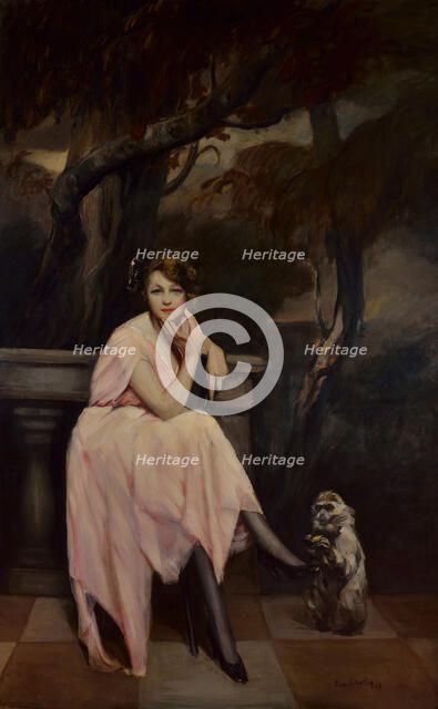 Signorina in rosa, 1923. Creator: Selvatico, Lino (1872-1924).