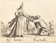 Signa. Lucia and Trastullo, c. 1622. Creator: Jacques Callot