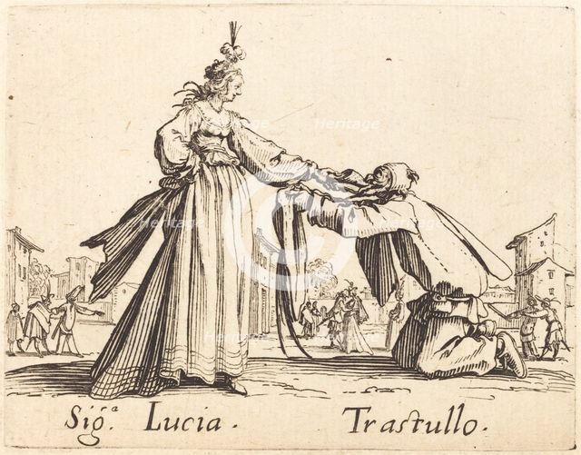 Signa. Lucia and Trastullo, c. 1622. Creator: Jacques Callot.