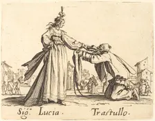 Signa. Lucia and Trastullo, c. 1622. Creator: Jacques Callot