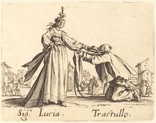 Signa. Lucia and Trastullo, c. 1622. Creator: Jacques Callot