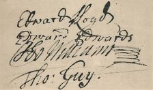 Signature of Edward Lloyd, 1692 (1928)