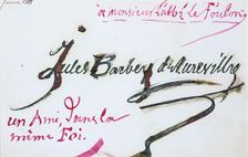 Signature of Jules-Amedee Barbey d'Aurevilly, 19th century. Artist: Jules-Amedee Barbey d'Aurevilly