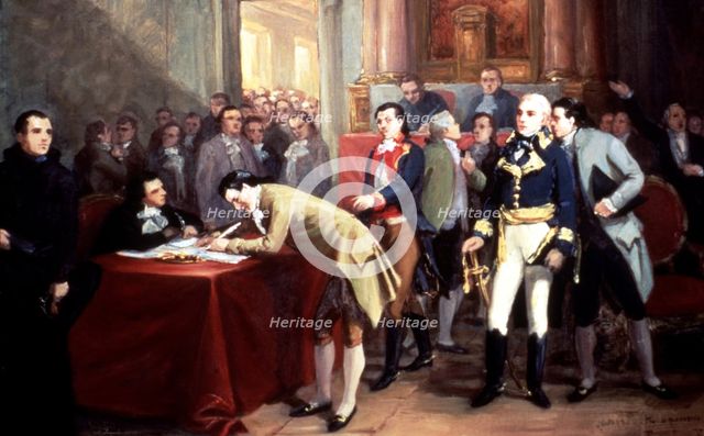 Signature of the Act of the Declaration of Independence of Venezuela on July 5, 1811.