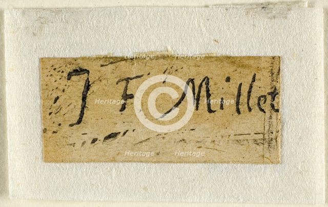 Signature Fragment from the Shepherdess, n.d. Creator: Jean Francois Millet.