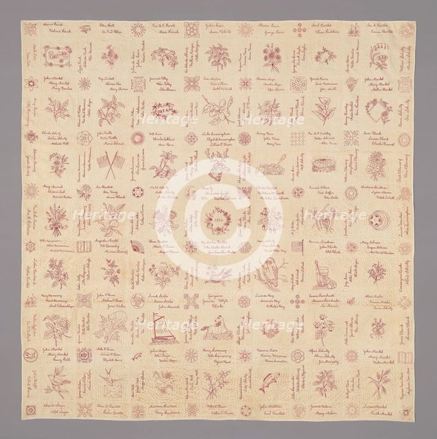 Signature Quilt, Illinois, 1896. Creator: Unknown.
