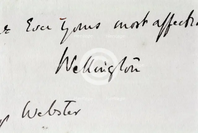 Signature wrongly attributed to the Duke of Wellington, Walmer Castle, Kent. Artist: Unknown.