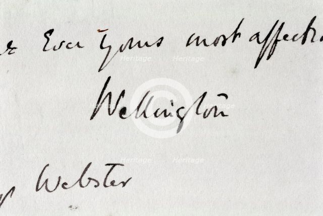Signature wrongly attributed to the Duke of Wellington, Walmer Castle, Kent. Artist: Unknown.