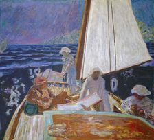 Signac and his friends in a sailboat, c 1924. Creator: Bonnard, Pierre (1867-1947)