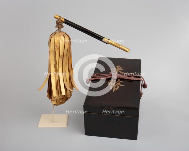 Signaling Baton (Saihai) and Storage Box, Japanese, 18th century. Creator: Unknown.