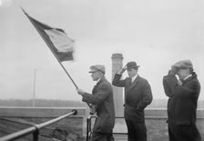 Signalling from cash register bldg. - Dayton (flood), 1913. Creator: Bain News Service