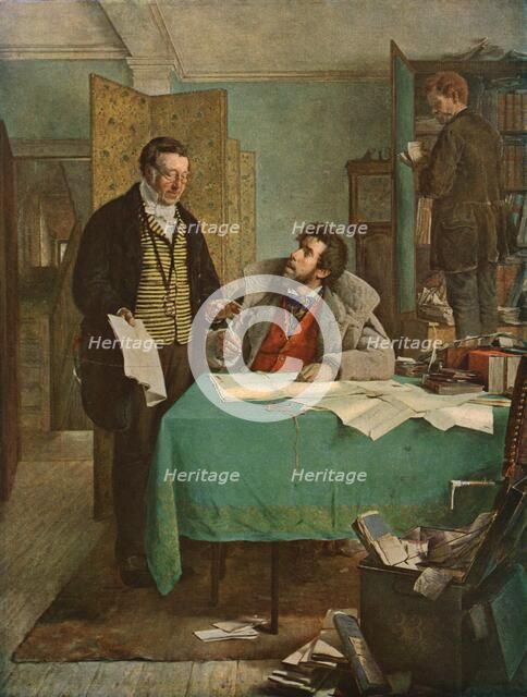 'Signing the New Lease', 1868, (c1930). Creator: Erskine Nicol.