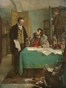 Signing the New Lease 1868, (c1930). Creator: Erskine Nicol