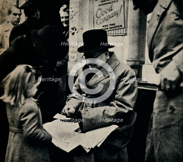'Signing Autographs in the North Country', c1945. Creator: Unknown.