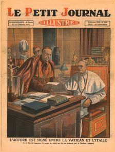 Signing of the accord between the Vatican and Italy, 1929. Creator: Unknown