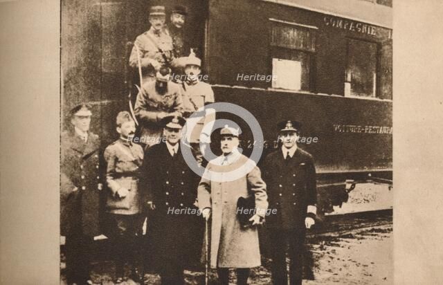 Signing of the Armistice to end the First World War, 11 November 1918 (1935). Artist: Unknown.