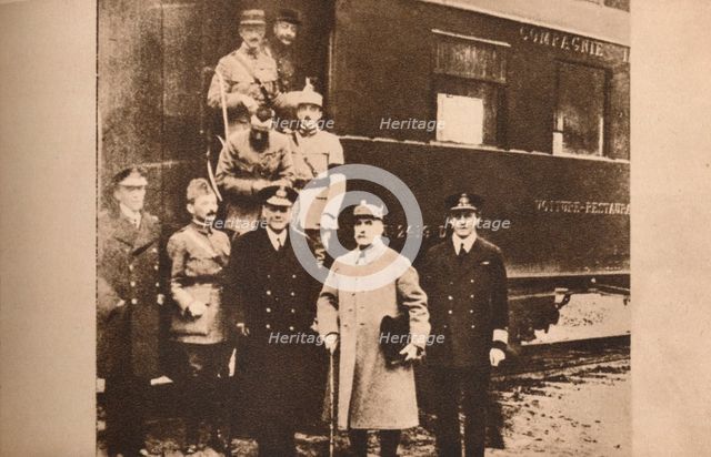 Signing of the Armistice to end the First World War, 11 November 1918 (1935). Artist: Unknown.