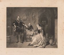 Signing of the Death Warrant of Lady Jane Grey. Creator: Charles Kennedy Burt (American, 1823-1892)
