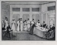 Signing of the Treaty of Turkmenchay, 1828. Artist: Beggrov, Karl Petrovich (1799-1875)
