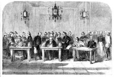 Signing of the Treaty between England and China at Tien-tsin on June 26, 1858, (1858). Creator: Unknown