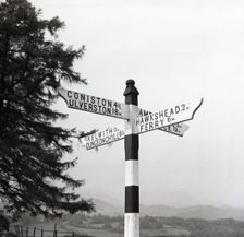 Signpost, Lake District, c1955. Creator: Arthur Charles Kirby Ware