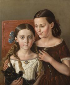 Sigrid and Anna Mazér, Nieces of the Artist, 1858. Creator: Carl Peter Mazer