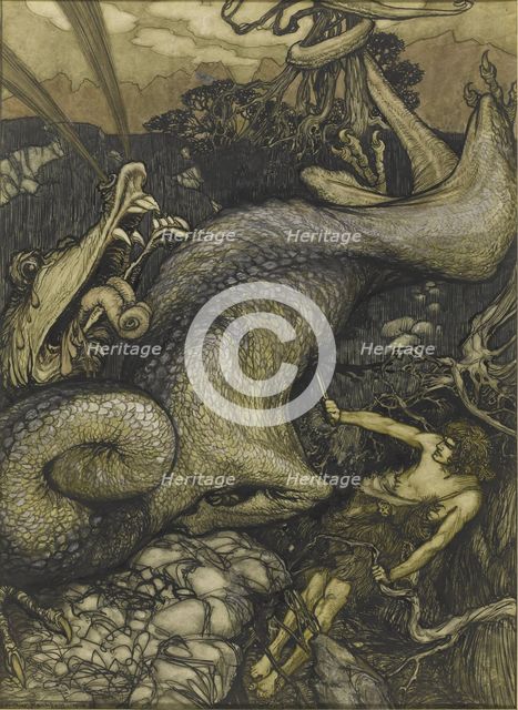 Sigurd the Dragon Slayer, 1901. Artist: Rackham, Arthur (1867-1939)