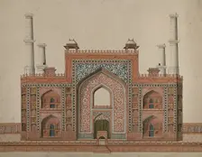Sikandra, near Agra, Uttar Pradesh: gateway to the mausoleum of the... (between 1800 and 1899?). Creator: Unknown