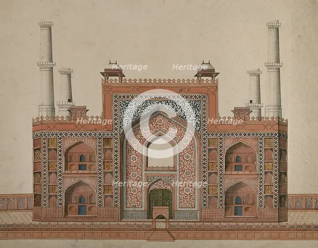 Sikandra, near Agra, Uttar Pradesh: gateway to the mausoleum of the... (between 1800 and 1899?). Creator: Unknown.