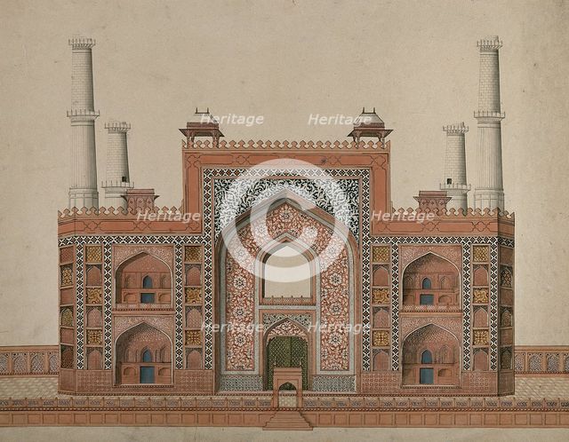 Sikandra, near Agra, Uttar Pradesh: gateway to the mausoleum of the... (between 1800 and 1899?). Creator: Unknown.